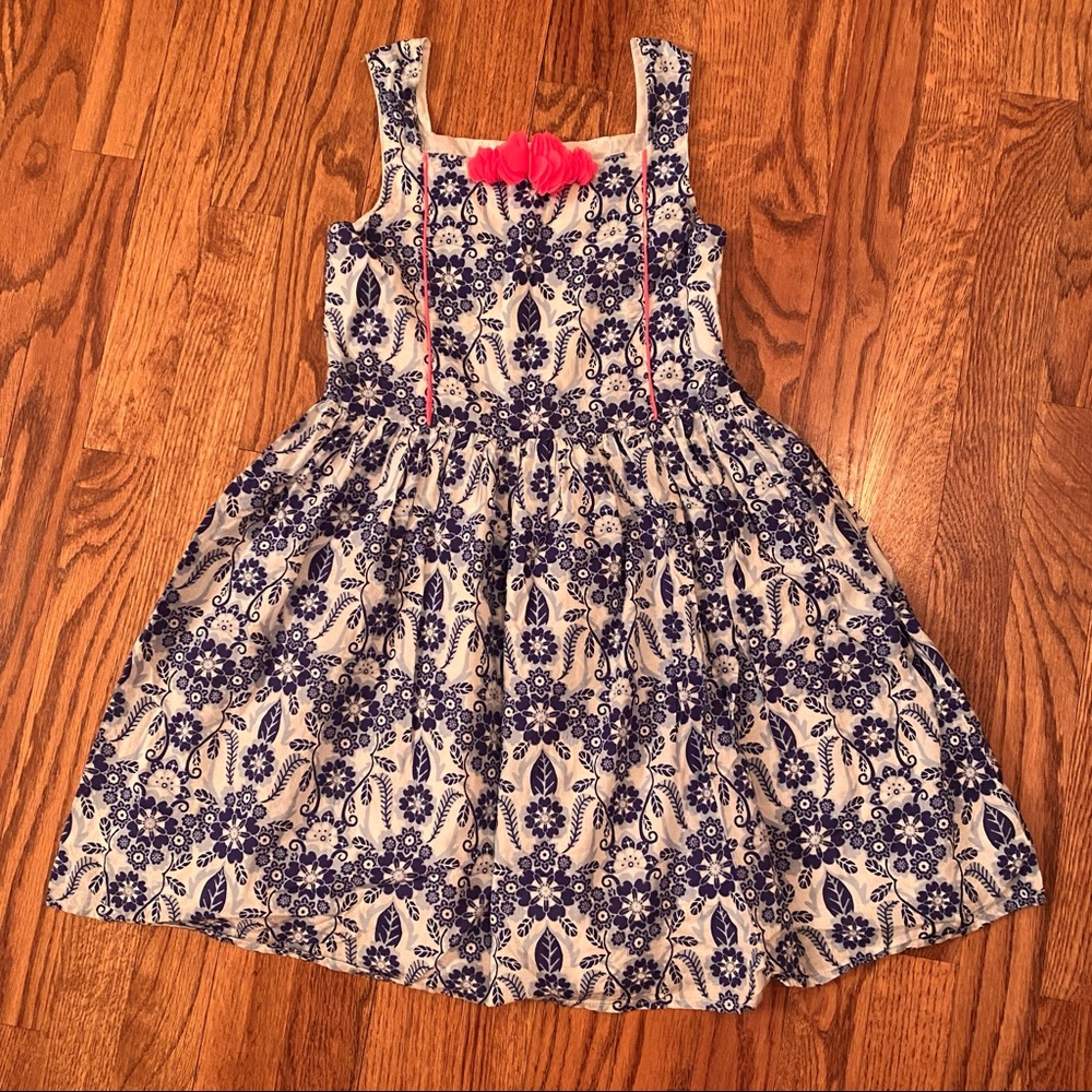 Shrinking Violet -Cotton Blue & White Floral Dress